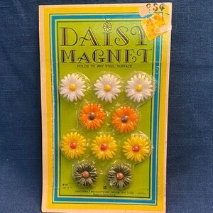 Vintage Daisy Magnet Set in Yellow, White, Green and Orange NWT